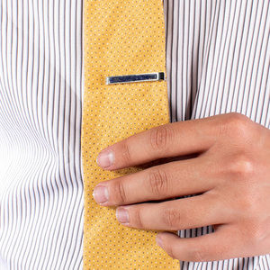 THOMPSON SILVER & BLUE CLASSIC TIE -CLIP | MENS